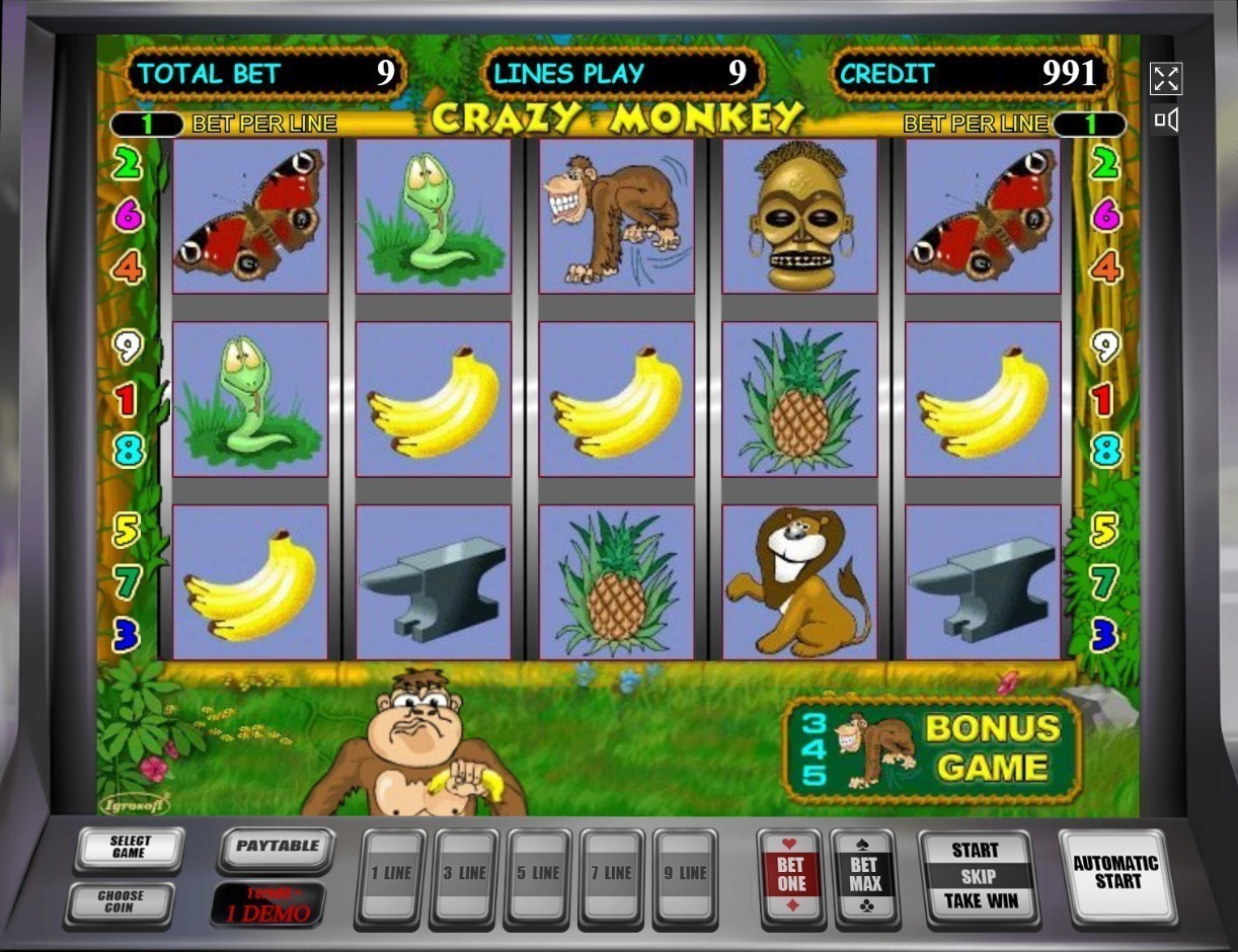 Игровой автомат Crazy Monkey