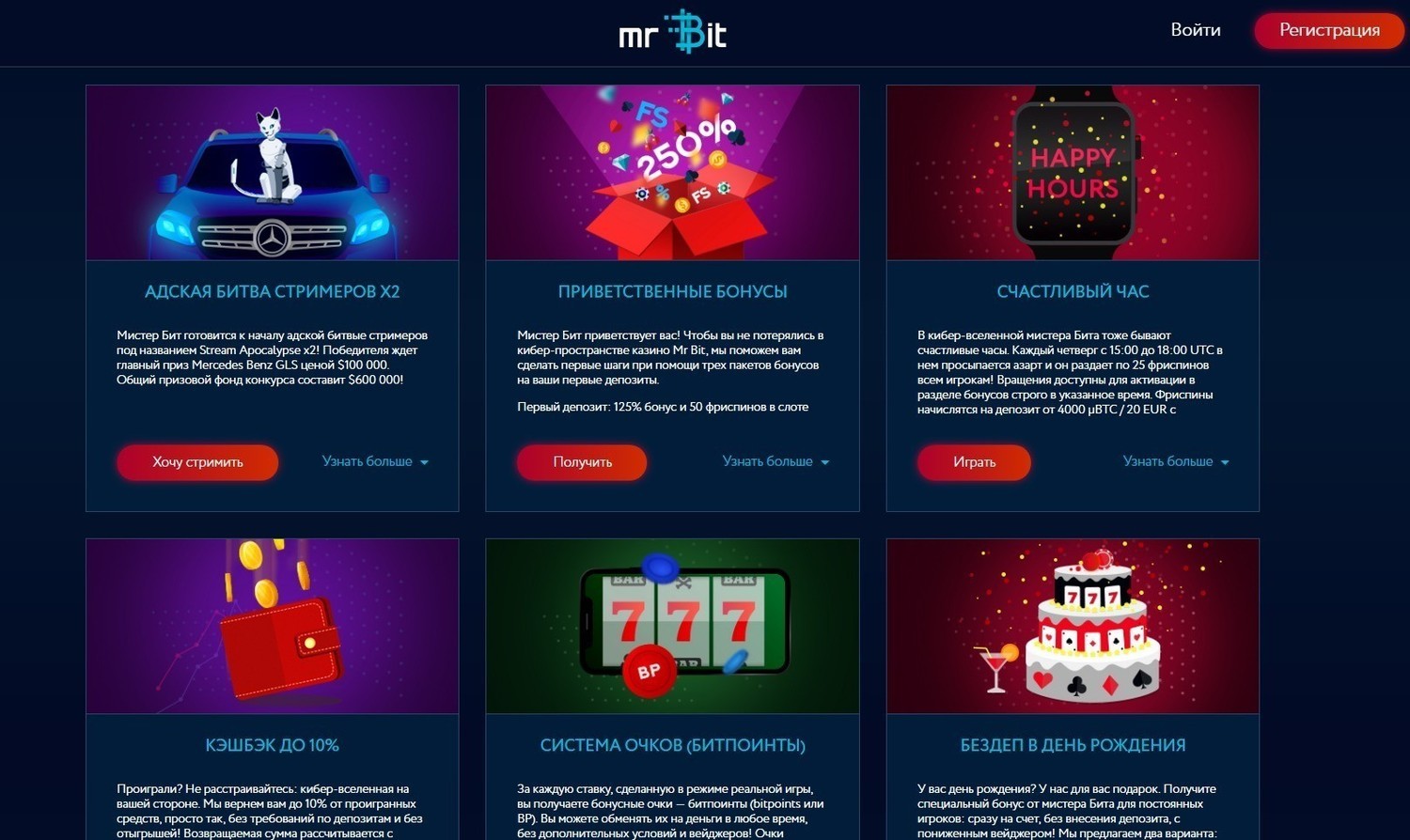 Обзор биткоин казино Мистер Бит